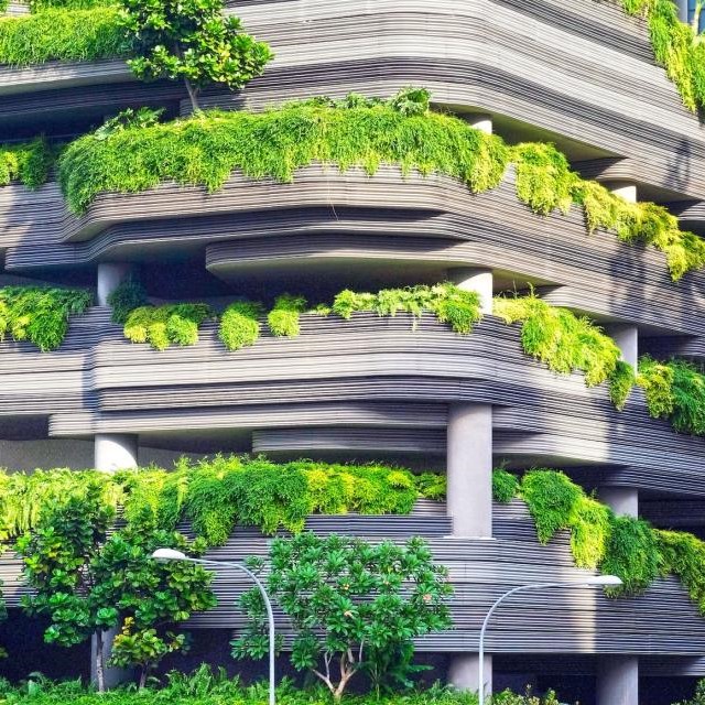 A vertical farm in an urban location